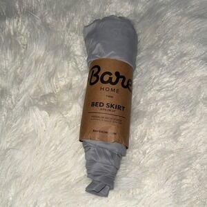 Bare Home Twin Bed Skirt Premium Microfiber Grey OEKO-TEX Certified Bedding